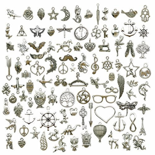 Hot Antique Silver Jewelry Finding Charms Pendants Carfts DIY 77 Styles Hot Antique Silver Jewelry Finding Charms Pendants Carfts DIY 77 Styles